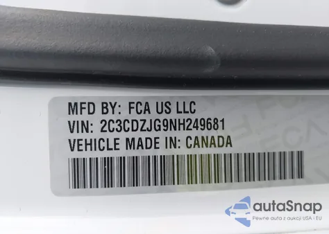 2022 Dodge Challenger Gt из США, поврежденный, VIN 2C3CDZJG9NH249681